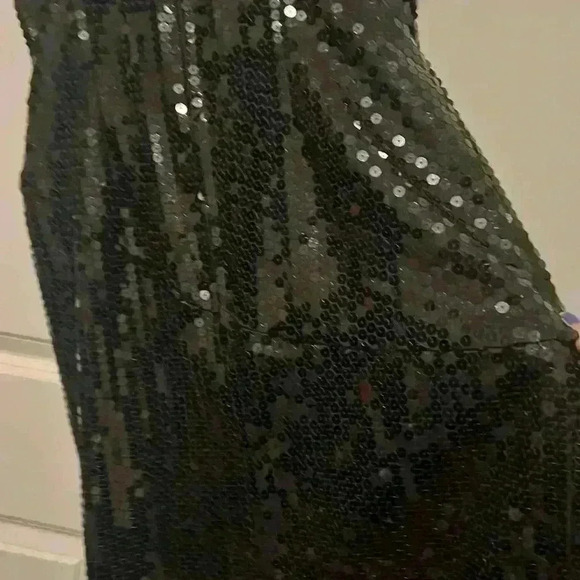 Tadashi Shoji s 10 Vintage 80’s Formal Gown Sequin Dress Black Timeless Classic - Picture 8 of 12